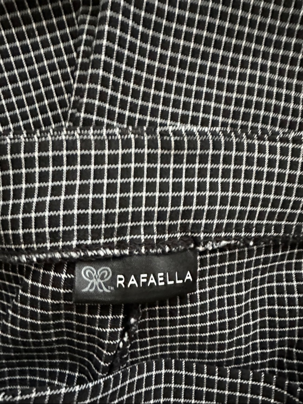 Checked Black  Pants with White Grid - Picture 3 of 4